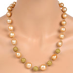 Pearl Diamond Bead Necklace 18k Gold 925 Sterling Silver Fashion Jewelry
