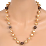 Diamond Pearl Beaded Necklace 18k Gold Sterling Silver Fashion Jewelry