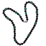 Natural Onyx Pave Diamond Clasp Lock Designer Opera Necklace In Sterling Silver