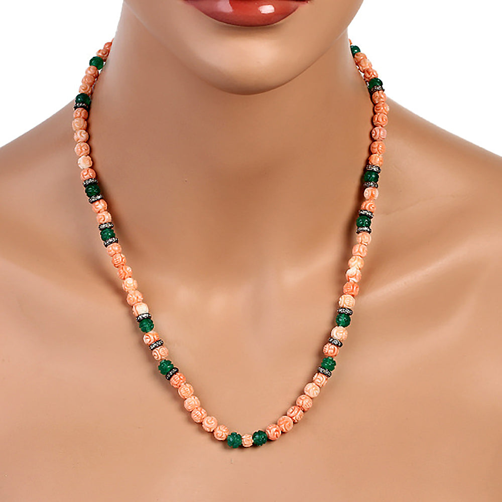 Gemstone Carved Beaded Necklace Pendant Designer Gemstone Jewelry