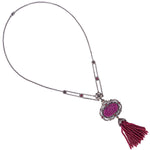 Natural Ruby Matinee Necklace 18k Gold 925 Silver Diamond Jewelry