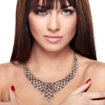 Black Diamond Designer 18kk Gold Silver Collar Necklace For Her