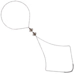 Pave Diamond Pearl Designer Body Chain Necklace in Sterling Silver