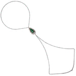 18k Gold Silver Emerald Diamond Body Chain Necklace For Her