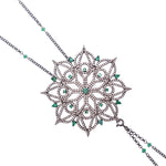 18k Gold Silver Emerald Diamond Beautiful Designer Body chain Necklace For Her