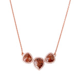 Natural Ice diamond Designer 18k Rose Gold Pendant Princess Necklace For Her