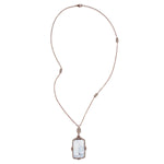 Shell Cameo  Pave Diamond Designer Mother Baby Chain Necklace In 18k Rose Gold