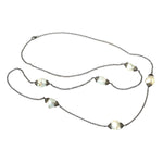 Natural Pearl Diamond Link Chain 925 Sterling Silver