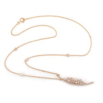 Baguette Diamond Designer Pendant 18k Rose Gold Chain Necklace Fine Jewelry Gift