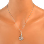 Natural Diamond Pendant 18k White Gold Chain Choker Necklace Fashion Jewelry