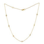 Pear Cut Diamond 14K Yellow Gold Dainty Choker Necklace On Sale