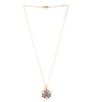 18k Yellow Gold Tapered Baguette Topaz Aquamarine Multiple Gemstone Pendant Chain Necklace