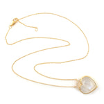 Heart Shaped Moonstone Pave Diamond Love Pendant 18k Yellow Gold Chain Necklace Handmade Jewelry