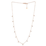 Natural Diamond Princess Necklace In 18K Rose Gold Chain Jewelry