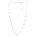 18k White Gold Natural Black Diamond Dainty Chain Necklace On Sale