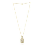 Tapered Baguette Diamond Designer Pendant 18k Yellow Gold Necklace For Sale