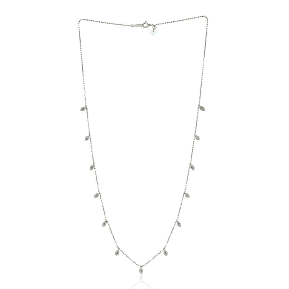 Diamond Chain Necklace 18k White Gold Handmade Jewelry