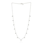 Diamond Chain Necklace 18k White Gold Handmade Jewelry