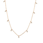 Natural Diamond By The Yard Necklace 18k Rose Gold Chain Jewelry