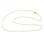 Solid 14k Yellow Gold Adjustable Chain Necklace Elegant Jewelry Gift For Her