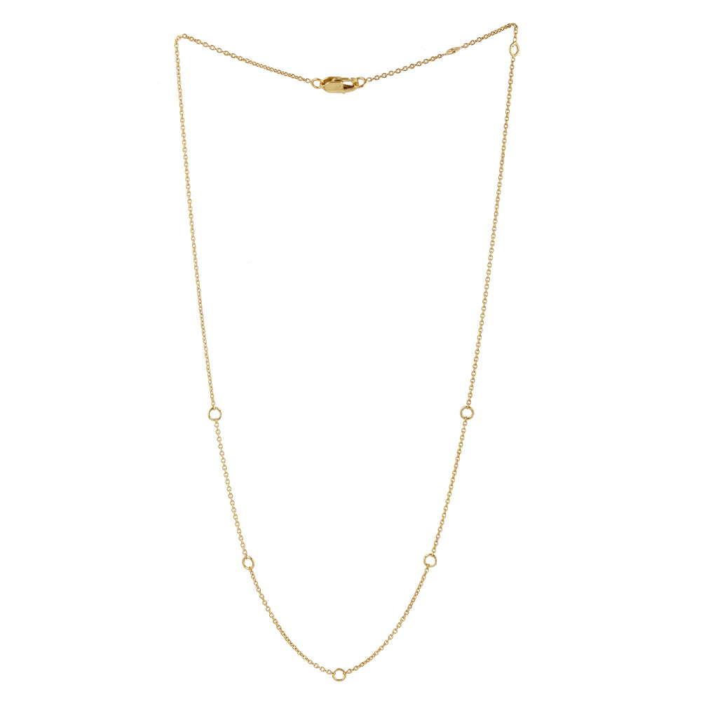Solid 14k Yellow Gold Adjustable Chain Necklace Elegant Jewelry Gift For Her