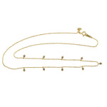Natural Diamond 18k Yellow Gold Dot Bead Chain Necklace Dainty Jewelry For Her