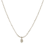 Prong Set Natural Diamond Solitaire Pendant 18k White Gold Dot Chain Necklace Jewelry