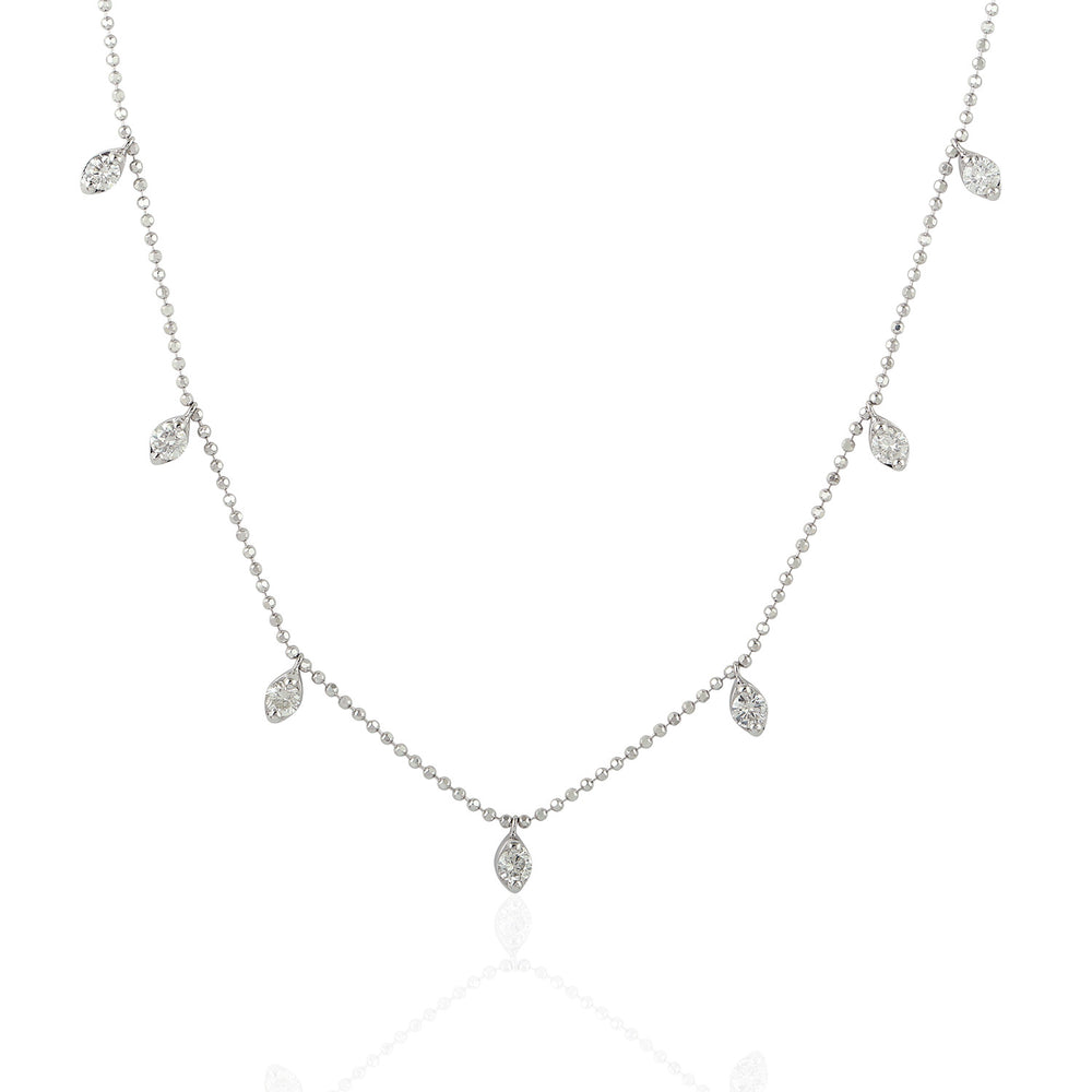 Natural Diamond By The Yard 18k Gold Necklace