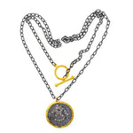 Diamond OM & Star Design Chain Necklace 14k Gold Sterling Silver