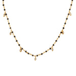 Natural Black Faceted Diamond By The Yard Necklace In 18k Yellow Gold
