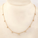 Natural Diamond By The Yard Chain Necklace In 18k Yellow Gold For Her