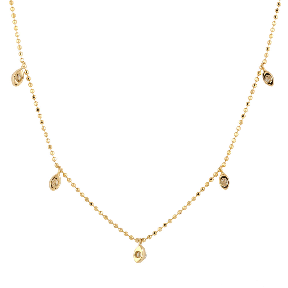 Natural Diamond By The Yard Necklace In 18k Yellow Gold Gift