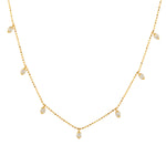 18k Yellow Gold Diamond By Yard Necklace For Gift