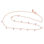 Natural Pink Sapphire Dot Ball 18k Rose Gold Station Chain Necklace