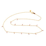Pink Sapphire 18k Yellow Gold Dot Ball Design Princess Necklace