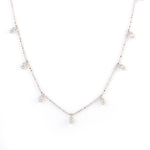 Natural Diamond Solid 18k White Gold Delicate Necklace