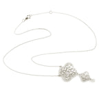 Designer Natural Diamond Pendant Necklace In 18k White Gold Gift For Her