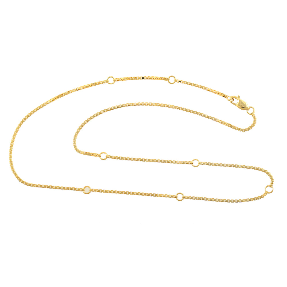 Solid 14k Yellow Gold Adjustable Box Chain For Her