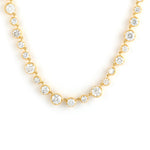 Beautiful Moissanite Princess Necklace in 18k Yellow Gold Anniversary Gift