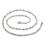 Topaz Tourmaline Multiple Stone Matinee Necklace In 14k White Gold Gift