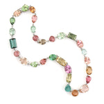 18k White Gold Multicolor Tourmaline Choker Necklace For Her