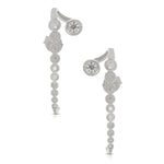 Bezel Set Natural Diamond Designer Earrings In 14k White Gold