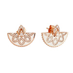 Natural Pave Diamond Beautiful Stud Earrings in 18k Rose Gold Birthday Gift