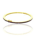 Natural Pave Ruby Handmade  925 Sterling Silver 18k Gold Bangle Gift