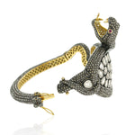 Rose Cut Diamond Bracelet 925 Sterling Silver Bangle 14k Gold Handmade Jewelry