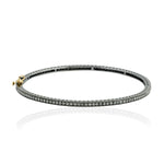 Natural pave Diamond 925 Sterling Silver 14k Gold Bangle Gift For Women