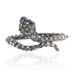 Rainbow Moonstone Diamond 14k Gold Silver Snake Design Bypass Ring