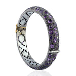 Amethyst Diamond 18kt Gold Designer Bangle 925 Sterling Silver Jewelry Gift