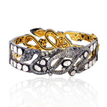 Natural Pave Black White Diamond Snake Design Halloween Jewelry In Silver Gold