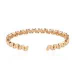 Baguette Ruby Cuff  Bangle In 18k Yellow Gold